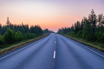 road in the sunset