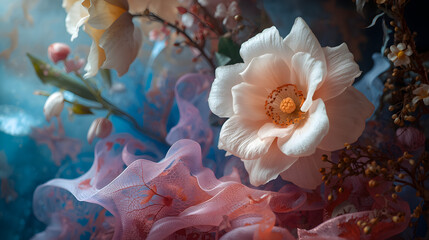 pink and yellow flowers