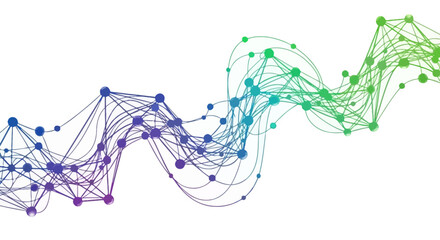 Networked gradient connecting nodes a visual representation of interconnected digital data
