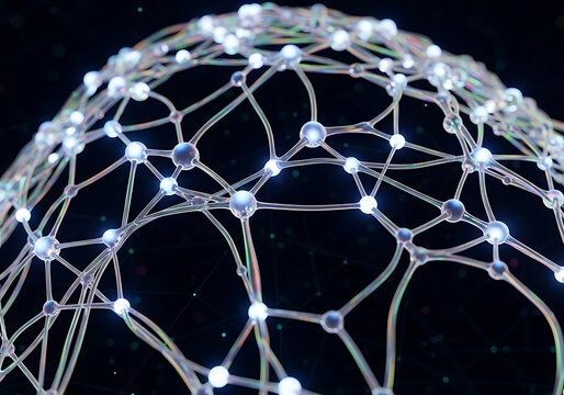 Iridescent fluid sculpture network