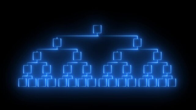 Neon Tournament Bracket icon Animation on black background. Fighting tournament bracket. Empty contest chart template. Tournament Chart. Digital Competition Bracket