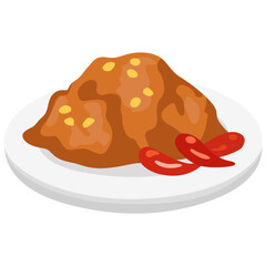 Kari Sapi Illustration – Indonesian Beef Curry Vector Art