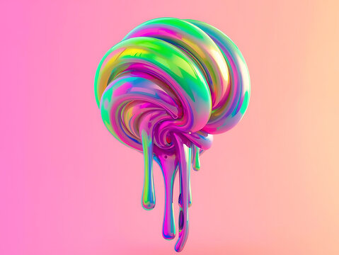 Iridescent chroma swirl sculpture