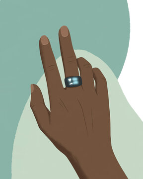 Hand wearing a smart ring health tracker for fitness and wellness