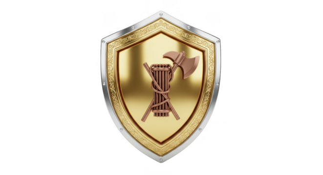 Shield with a sword and a spear on it. isolated illustration on transparent background PNG