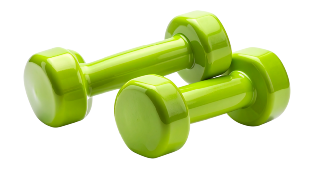  Glossy Lime Workout Weights Tilted Side by Side
