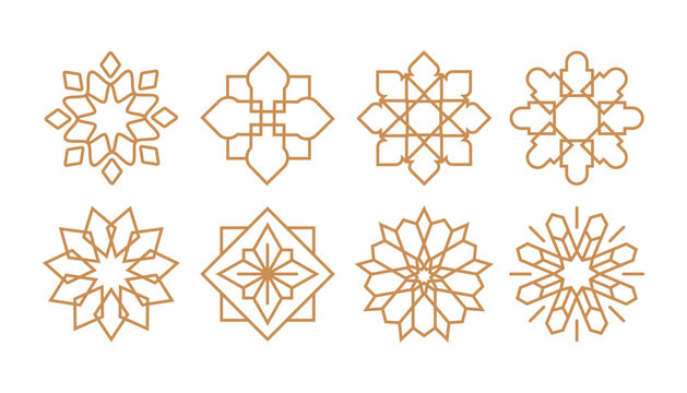 Geometric Ornamental Patterns  Elegant Line Art Design Elements - Powered by Adobe