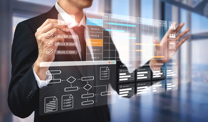 Gantt chart displaying project timelines, task progress, and workflow management in a business dashboard interface Parse