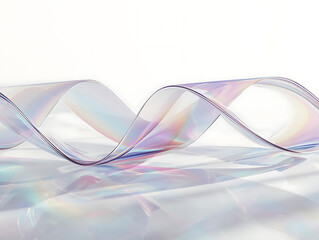 Iridescent wavy ribbon abstract