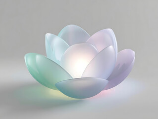 Iridescent lotus bloom sculpture