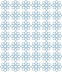 Intricate Geometric Seamless Pattern  Blue Islamic Design