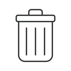 Trash bin icon in line design. trash bin, waste bin, garbage can, home utility, waste container on white background vector. trash bin editable stroke icon