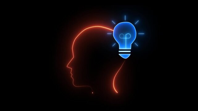 Thought Leadership icon, Public Relations concept for construction, Investment, business development and Engineering. Human icon with glowing light bulb sign isolated on transparent background