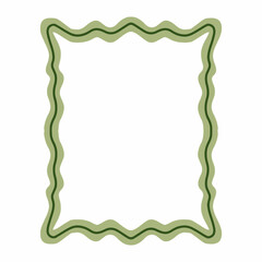 Green wavy edge vertical frame vector illustration