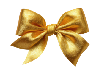 Golden Bow Tie Isolated on Transparent Background Object