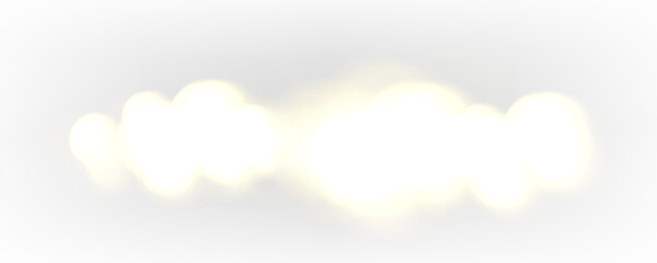 White sparks and stars glitter with soft golden glow on a transparent background. Magical sparkling dust particles create an elegant festive design for Christmas and winter holidays.