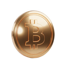 Gold coin with the letter B on it. isolated illustration on  transparent background PNG