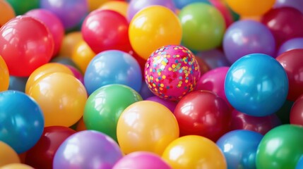 Colorful Plastic Balls in a Vibrant Playful Arrangement
