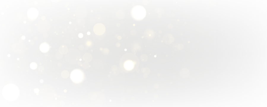 White sparks and stars glitter with soft golden glow on a transparent background. Magical sparkling dust particles create an elegant festive design for Christmas and winter holidays.