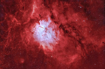 Emission nebula NGC6820 and starcluster NGC6823 in Vulpecula