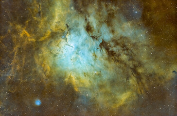 NGC6820 emission nebula with starcluster NGC6823 in Vulpecula