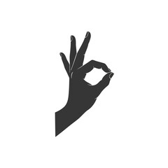 Obraz premium Hand gesture showing okay symbol isolated on a symbol of approval, agreement, and positive feedback concept of acceptance and success