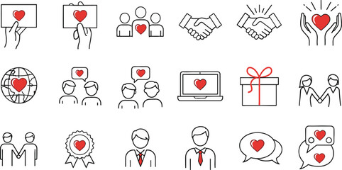 Vector illustration showing love and care through relationship and connections