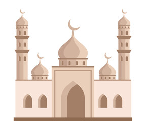 Islamic Mosque Building  Flat Vector Illustration