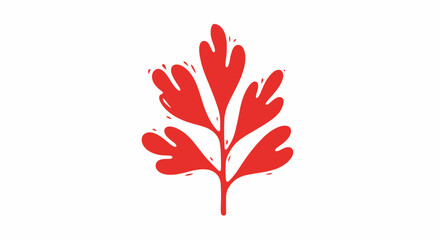 Stylized red foliage vector design element with unique and modern appeal for graphic projects