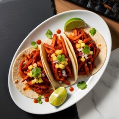 Authentic Mexican Tacos al Pastor with Pineapple and Lime – Traditional Street Food Concept