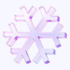 snowflake icon with colorful gradient. 3d rendering illustration for graphic design, ui ux design, presentation or background. shape with glass effect	
