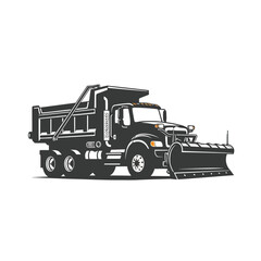 Naklejka premium A powerful snow plow truck, ready to clear the roads, isolated on, ensuring safe passage during winter storms