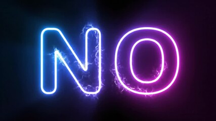 Glowing neon N O sign electric energy pulse blue purple gradient dark background abstract concept - Powered by Adobe