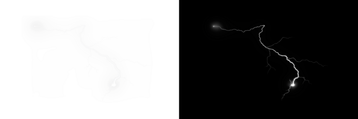 PNG Lightning Overlay with Transparent Electric Effect on transparent background