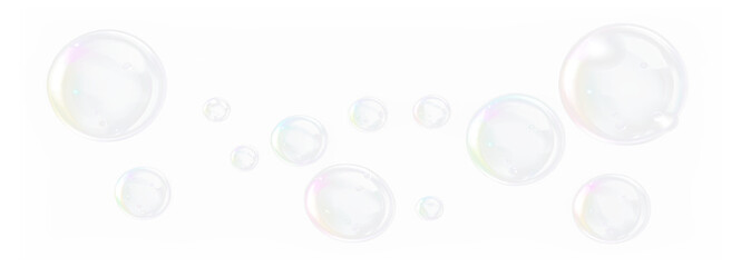 PNG Overlay of Iridescent Bubbles on Transparent Background