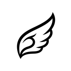 Obraz premium Elegant black and white wing illustration isolated on, perfect for logos, tattoos, or graphic design projects