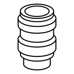 Camera Lens Black Line Icon, photography camera lens equipment