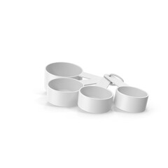 plastic coffee measuring cup in multiple sizes, isolated on transparent background. Clipping Path