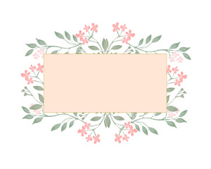 Elegant Watercolor Floral Frame with Pink Blooms and Greenery