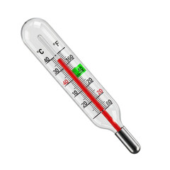 Thermometer with a red and green tip. isolated illustration on  transparent background PNG
