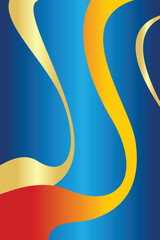 Abstract Wavy Lines Vector Background with Blue Red and Gold Color Gradient Design Element for Print Textile Decoration or Creative Projects