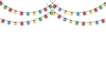 Festive Lights: Colorful string lights illuminate a cheerful scene, embodying the spirit of celebration and joy.