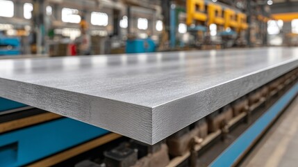 Obraz premium Innovative factory press brake machine process operator bending aluminum in industrial system environment