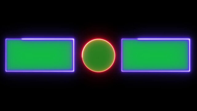 Neon light end screen template animation