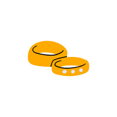 wedding rings on white background
