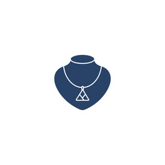 vector illustration of a blue necklace