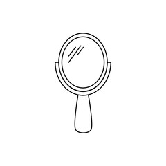 Hand Mirror Icon – Minimal Beauty Tool Outline Illustration