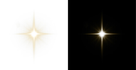 Gold Star PNG Overlay with Isolated Glow on transparent background