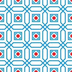 Modern Abstract Geometric Floral Seamless Pattern  Monochrome Vector Background Design