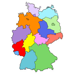 Germany map illustration hand drawn isolated vector